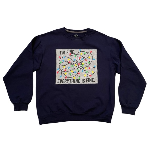 Unique One of a Kind Tangled Christmas Lights Sweatshirt Size L - Picture 1 of 4